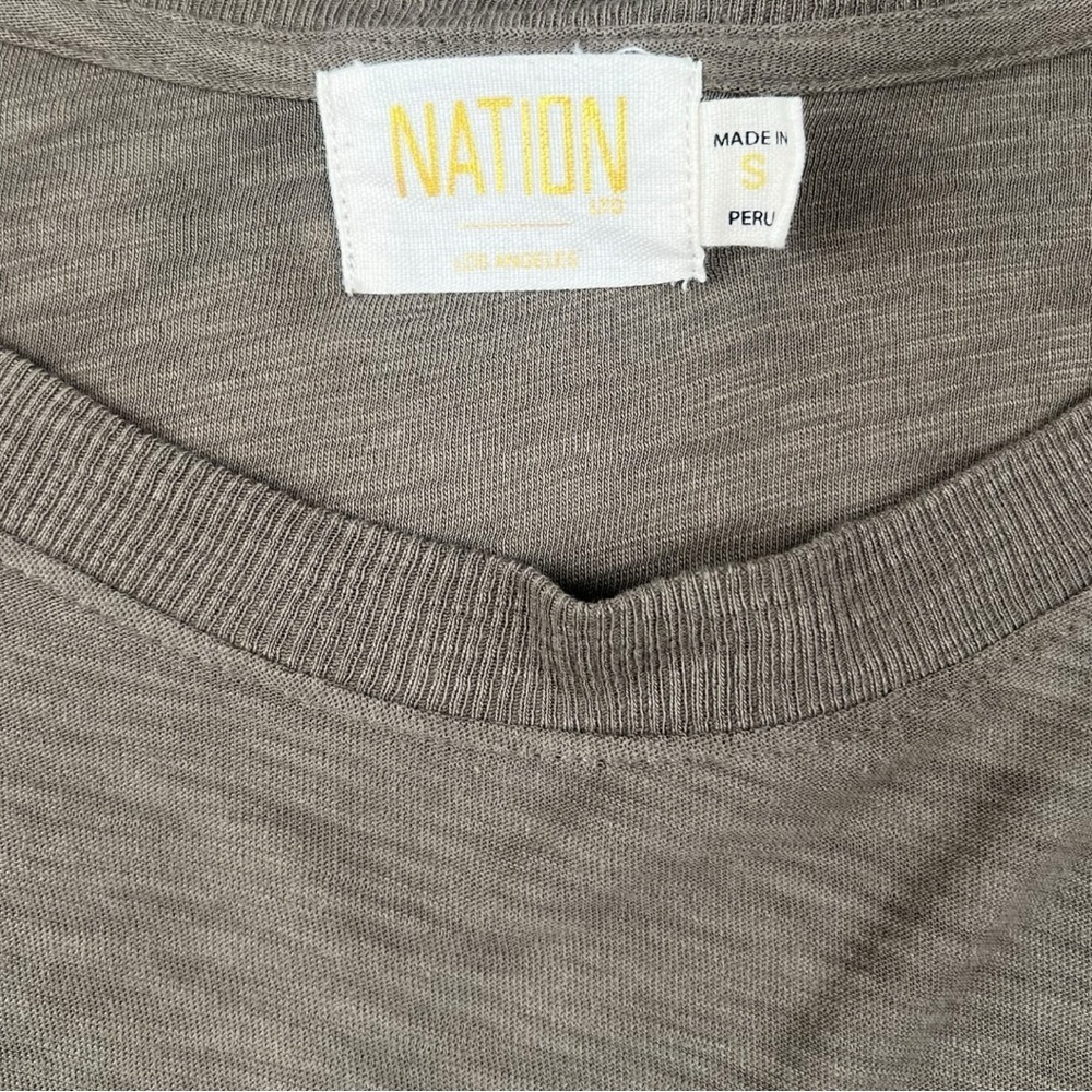 Nation LTD Women's Pale Green Long Sleeve Hi-Low Top In Size S - Picture 4 of 7